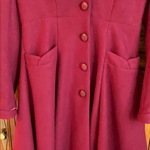 NWT Collectif Village Long Deep Red Peacoat - Picture 7 of 8